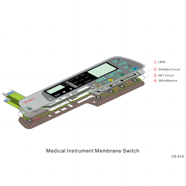 VMANX Medical Instrument Membrane Switch For Medical Exclusive